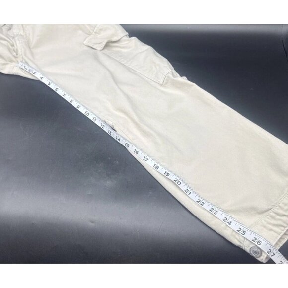 Free People Womens Cream Tofu Slouch Cargo Baggy Pants Button Cuff Sz 6 - Picture 16 of 16